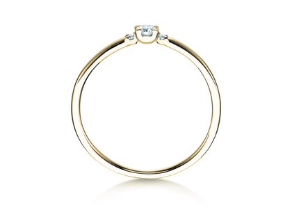 Engagement ring Vivid Petite Diamond in 14K yellow gold with diamonds 0.10ct G/SI