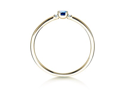 Engagement ring Vivid Petite in 14K yellow gold with sapphire 0.08ct and diamonds 0.02ct