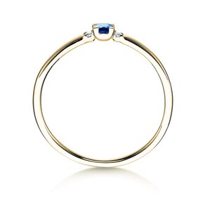 Engagement ring Vivid Petite in 14K yellow gold with sapphire 0.08ct and diamonds 0.02ct
