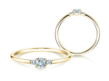Engagement ring Vivid Petite Diamond in 14K yellow gold with diamonds 0.20ct G/SI