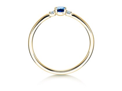Engagement ring Vivid Petite in 14K yellow gold with sapphire 0.16ct and diamonds 0.04ct