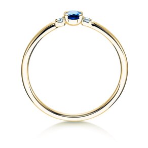 Engagement ring Vivid Petite in 14K yellow gold with sapphire 0.16ct and diamonds 0.04ct