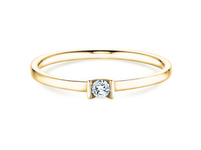 Engagement ring Love in 14K yellow gold with diamond 0.07ct G/SI
