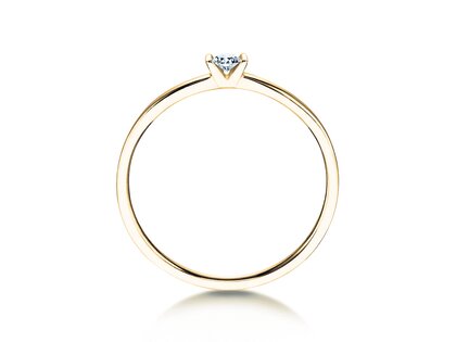 Engagement ring Love in 14K yellow gold with diamond 0.07ct G/SI