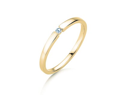 Engagement ring Infinity Petite in 14K yellow gold with diamond 0.03ct