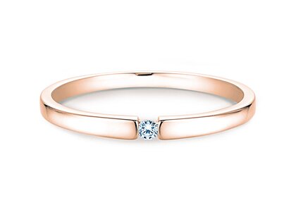 Engagement ring Infinity Petite in 14K rosé gold with diamond 0.03ct G/SI