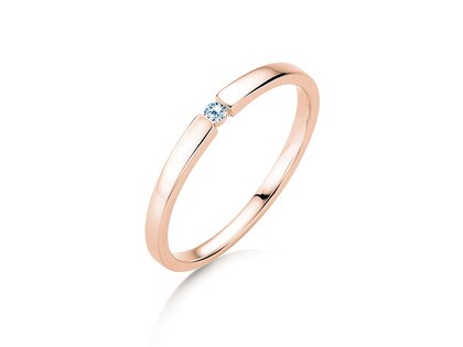 Engagement ring Infinity Petite in 14K rosé gold with diamond 0.03ct G/SI