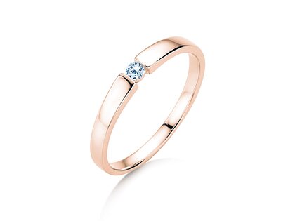 Engagement ring Infinity Petite in 14K rosé gold with diamond 0.06ct G/SI