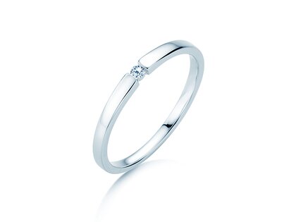 Engagement ring Infinity Petite in 14K white gold with diamond 0.03ct G/SI