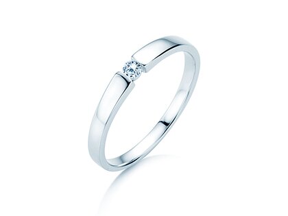 Engagement ring Infinity Petite in 14K white gold with diamond 0.06ct G/SI