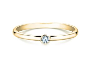 Engagement ring Melody in 14K yellow gold with diamond 0.07ct H/SI