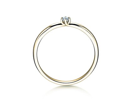 Engagement ring Melody in 14K yellow gold with diamond 0.07ct H/SI