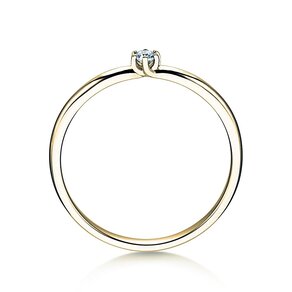 Engagement ring Melody in 14K yellow gold with diamond 0.07ct H/SI