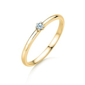 Engagement ring Melody in 14K yellow gold with diamond 0.07ct H/SI