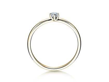 Engagement ring Melody in 14K yellow gold with diamond 0.10ct H/SI