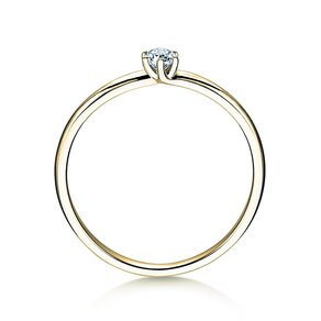 Engagement ring Melody in 14K yellow gold with diamond 0.10ct H/SI