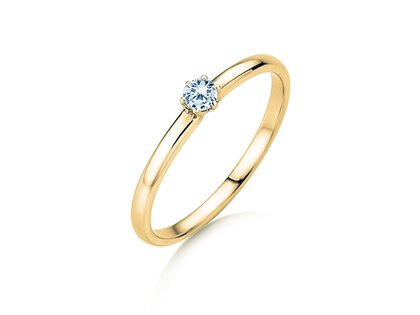 Engagement ring Melody in 14K yellow gold with diamond 0.10ct H/SI