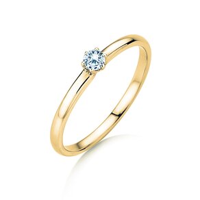 Engagement ring Melody in 14K yellow gold with diamond 0.10ct H/SI