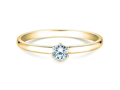 Engagement ring Melody in 14K yellow gold with diamond 0.20ct H/SI