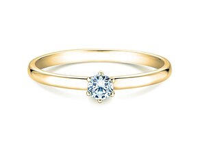 Engagement ring Melody in 14K yellow gold with diamond 0.20ct H/SI