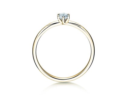Engagement ring Melody in 14K yellow gold with diamond 0.20ct H/SI