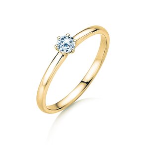 Engagement ring Melody in 14K yellow gold with diamond 0.20ct H/SI