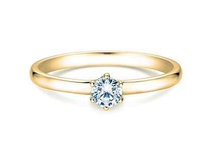 Engagement ring Melody in 9K yellow gold with diamond 0.25ct H/SI