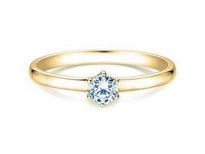 Engagement ring Melody in 9K yellow gold with diamond 0.25ct H/SI