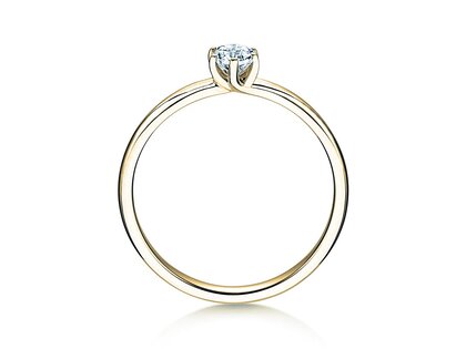 Engagement ring Melody in 9K yellow gold with diamond 0.25ct H/SI