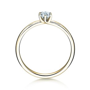 Engagement ring Melody in 9K yellow gold with diamond 0.25ct H/SI