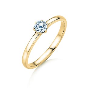 Engagement ring Melody in 9K yellow gold with diamond 0.25ct H/SI