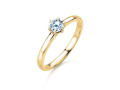 Engagement ring Melody in 14K yellow gold with lab-grown diamond 0.50ct E/VS