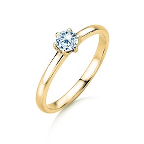 Engagement ring Melody in 14K yellow gold with lab-grown diamond 0.50ct E/VS