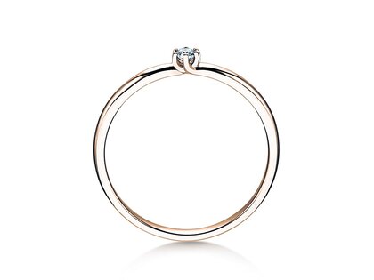 Engagement ring Melody in 9K rosé gold with diamond 0.05ct H/SI