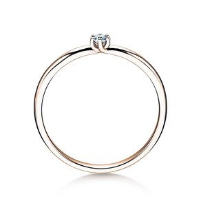 Engagement ring Melody in 9K rosé gold with diamond 0.05ct H/SI