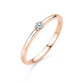 Engagement ring Melody in 9K rosé gold with diamond 0.05ct H/SI
