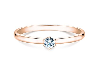 Engagement ring Melody in 14K rosé gold with diamond 0.10ct G/SI