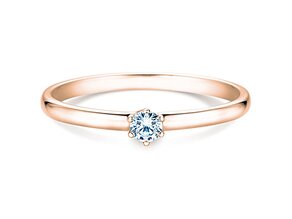 Engagement ring Melody in 14K rosé gold with diamond 0.10ct G/SI