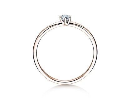 Engagement ring Melody in 14K rosé gold with diamond 0.10ct G/SI