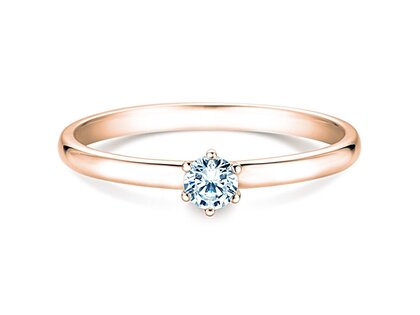 Engagement ring Melody in 18K rosé gold with diamond 0.15ct D/IF