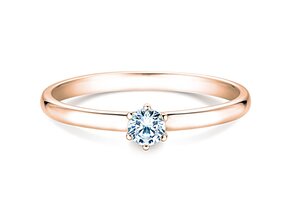 Engagement ring Melody in 18K rosé gold with diamond 0.15ct D/IF