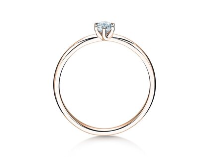 Engagement ring Melody in 18K rosé gold with diamond 0.15ct D/IF