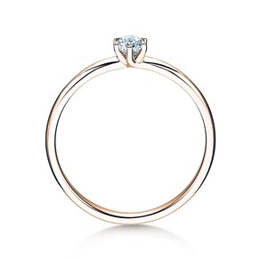 Engagement ring Melody in 18K rosé gold with diamond 0.15ct D/IF