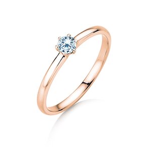 Engagement ring Melody in 18K rosé gold with diamond 0.15ct D/IF