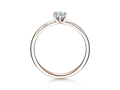 Engagement ring Melody in 14K rosé gold with diamond 0.25ct H/SI
