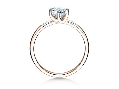 Engagement ring Melody in 14K rosé gold with diamond 1.00ct G/IF