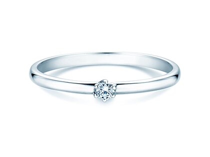 Engagement ring Melody in 14K white gold with diamond 0.05ct H/SI