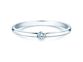 Engagement ring Melody in 14K white gold with diamond 0.05ct H/SI