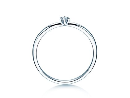 Engagement ring Melody in 14K white gold with diamond 0.05ct H/SI