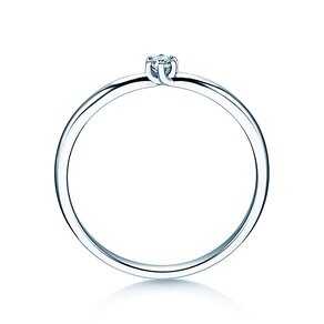 Engagement ring Melody in 14K white gold with diamond 0.05ct H/SI